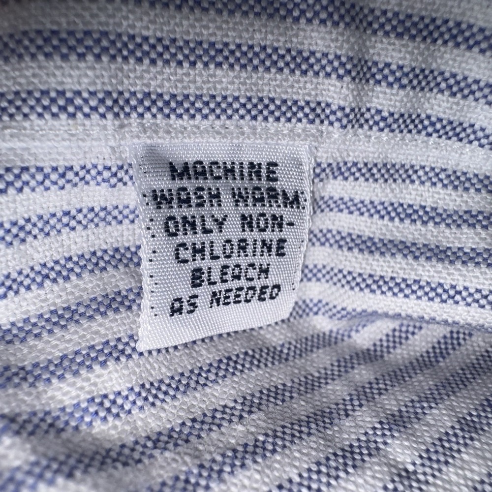 Polo Ralph Lauren Men's Size 17-34 Blue/White Striped Oxford Button Up Shirt - Picture 7 of 9